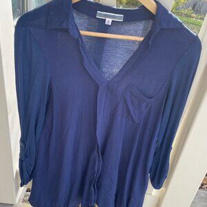 Women's Medium Navy Blue Nordstrom Pleione Blouse